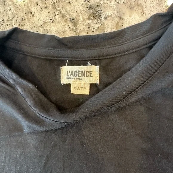 L’AGENCE Ressi Cap-Sleeve Tee in Black Size XS - Picture 6 of 7